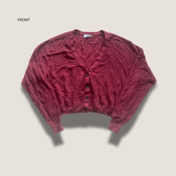 Maroon Knit Cardigan - Picture 3 of 4